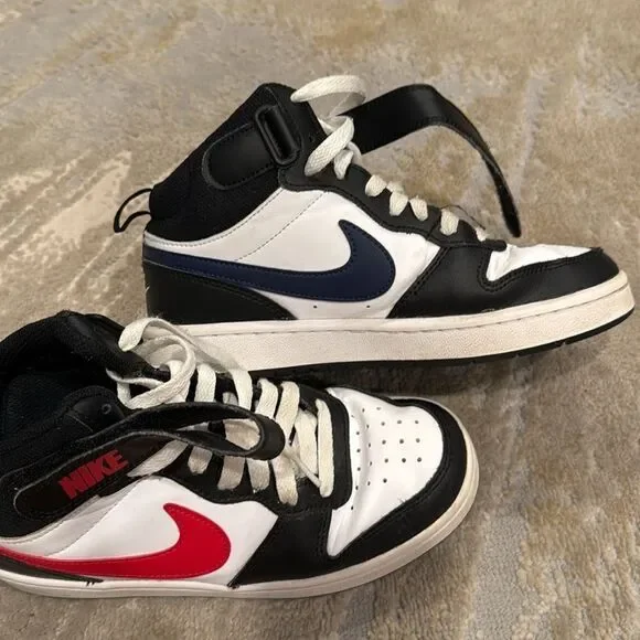 Court Borough Mid 2 GS 'White Black University Red' youth size 5.5 women’s 6 GUc - Picture 5 of 10